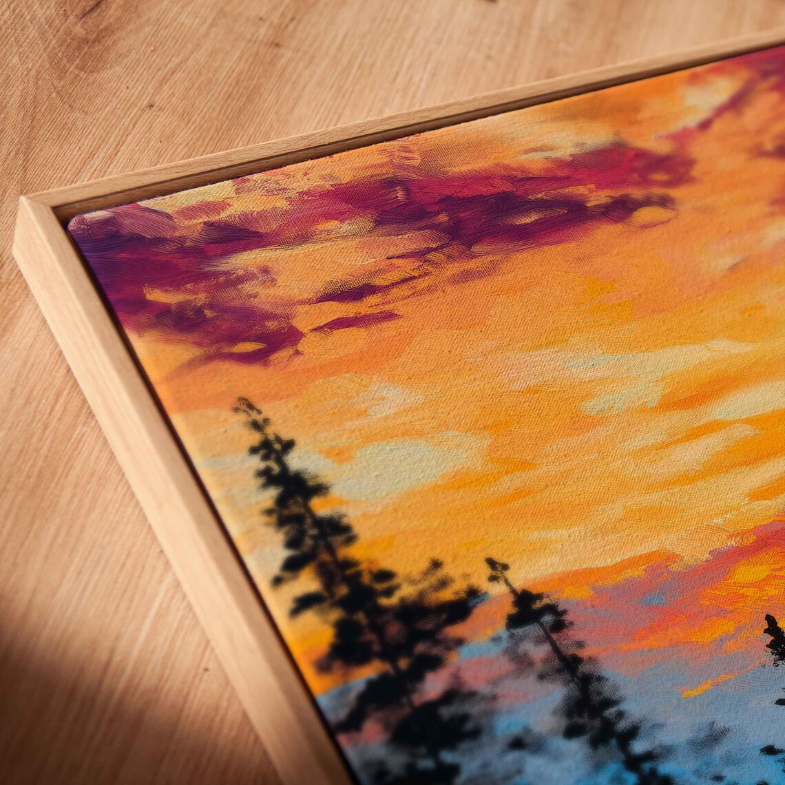 Bear Silhouette On Cliff Edge Against Vivid Sunset Sky Wall Poster - Image 2