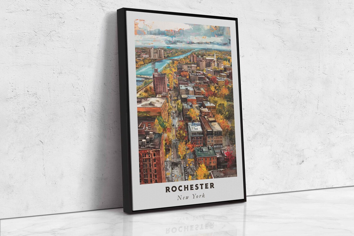 Rochester New York Acrylic Painting Travel Poster - Image 2