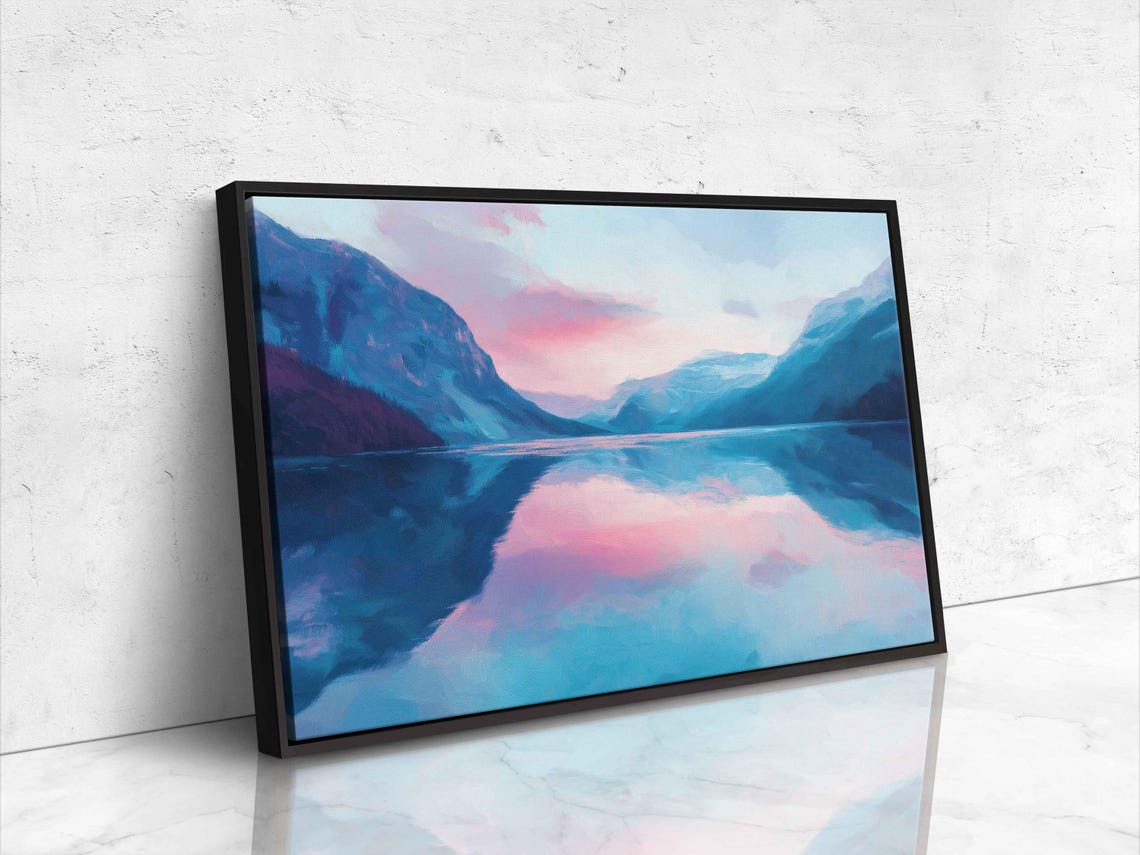 Lake Louise Sunrise Pink Reflection Alpine Peaks Calm Water Poster - Image 4