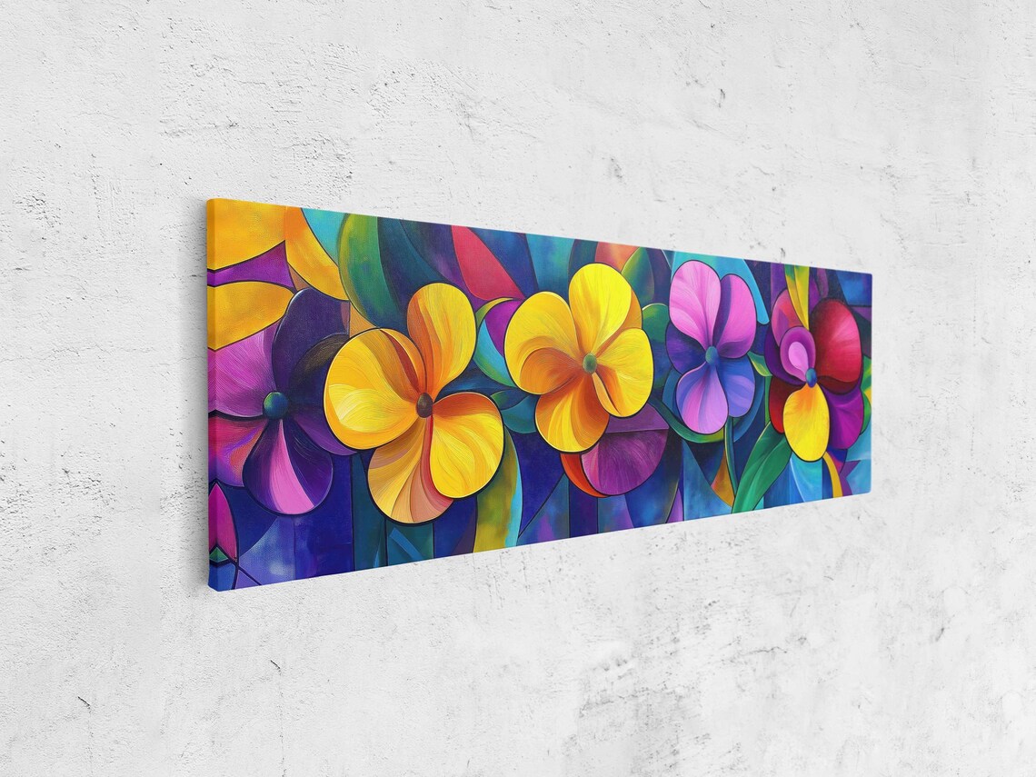 Neon Flowers Intertwined With Geometric Shapes - Image 4