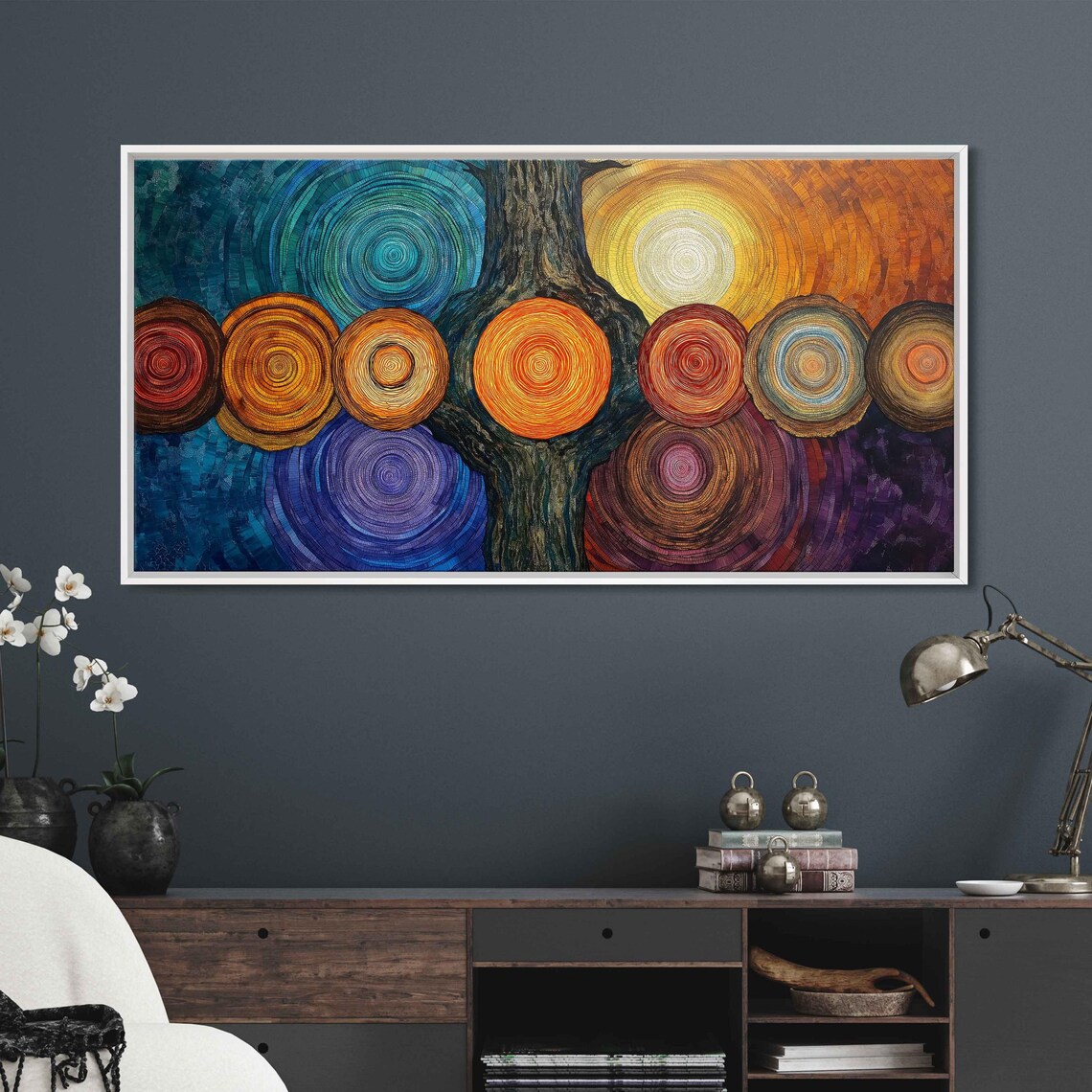 Tree Rings Mandala, Circle Design Art Print - Image 3