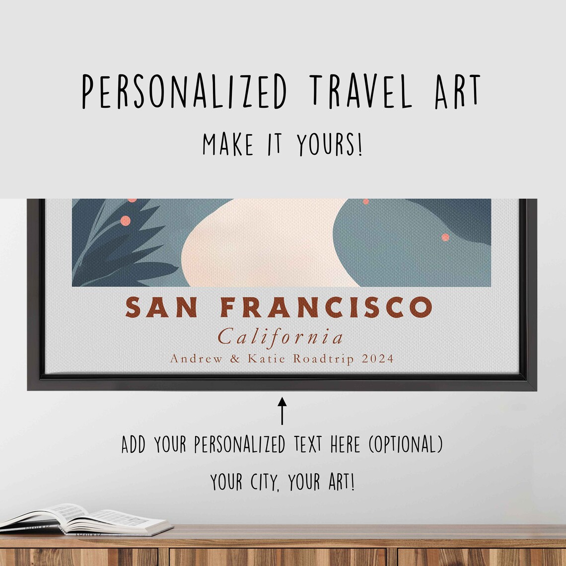 San Francisco California Sunset Skyline Hills Houses Travel Poster - Image 4