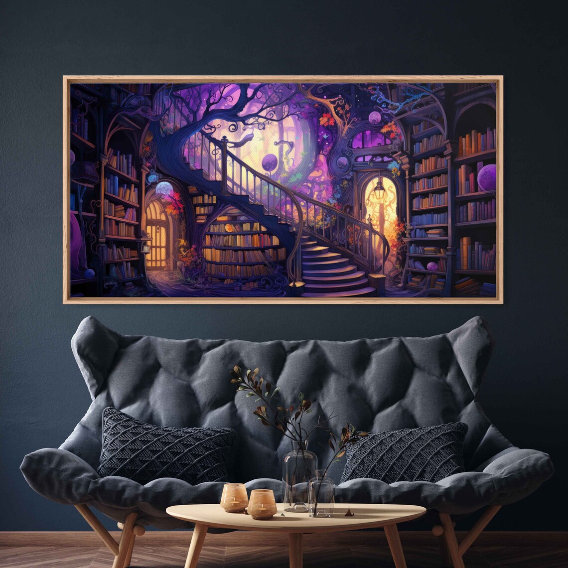 Magical Enchanted Library Tree Of Knowledge, Fantasy Art