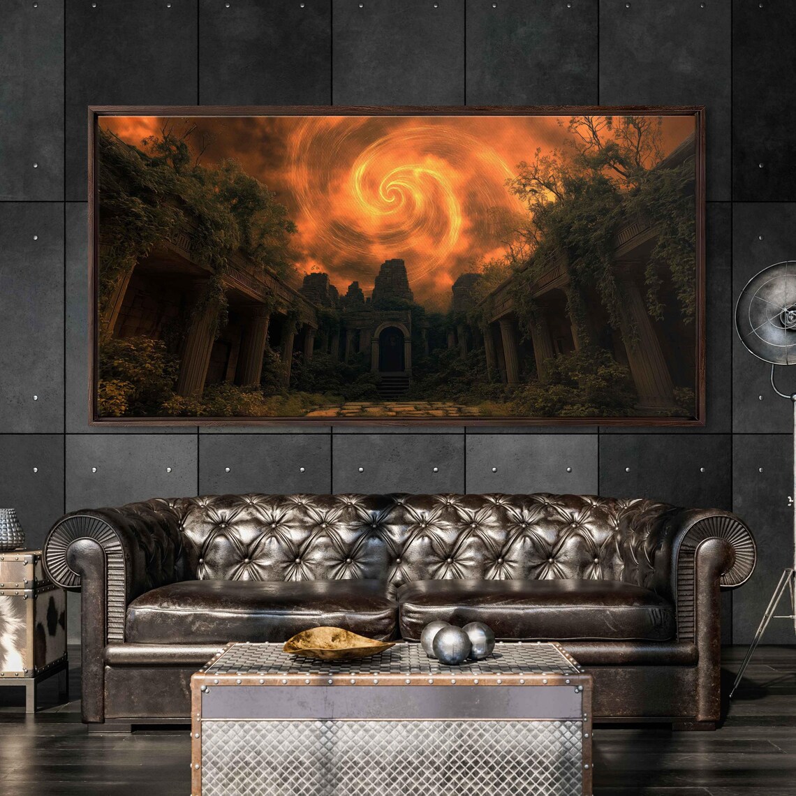 Mystical Vortex Above Temple Courtyard Art Print