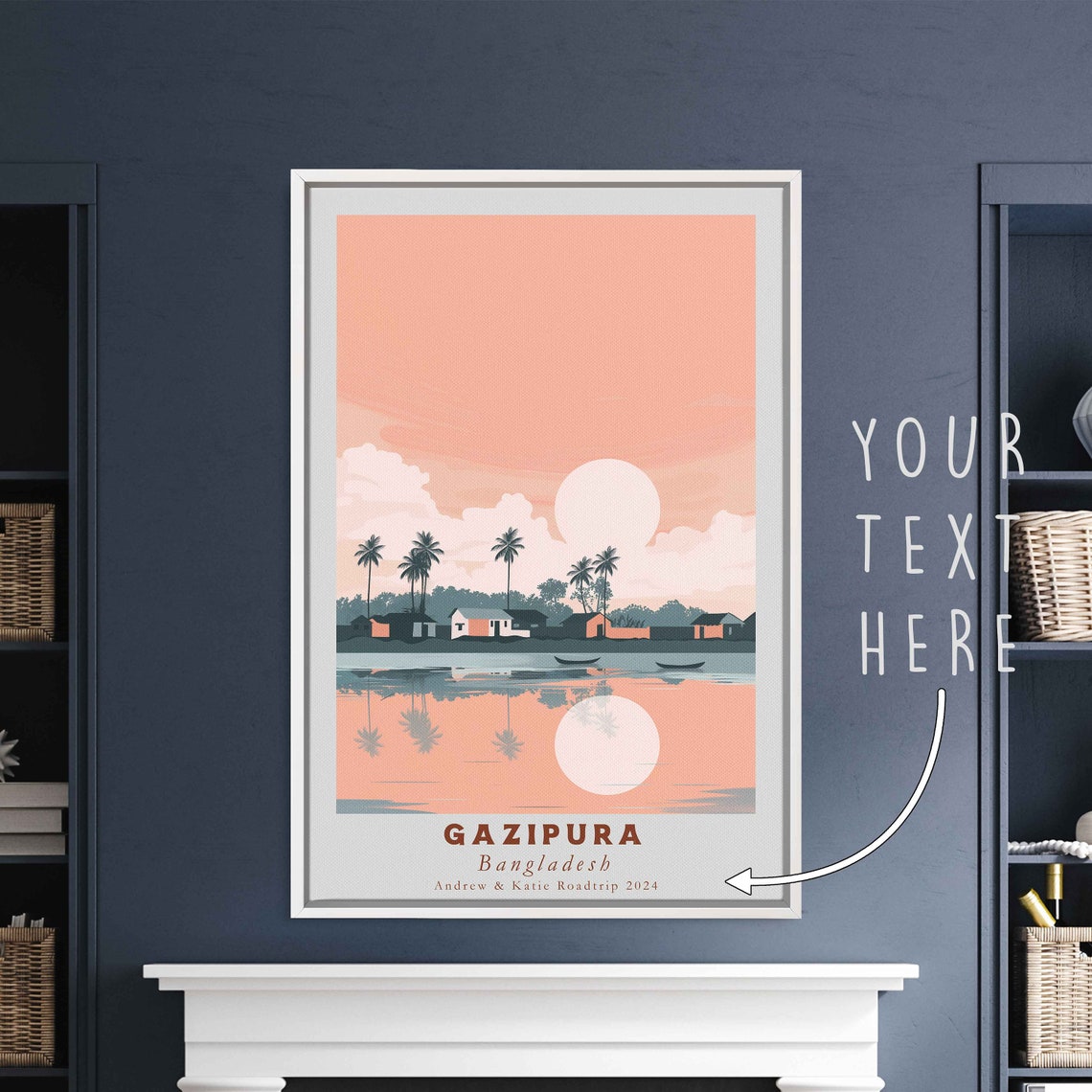 Gazipura Bangladesh Acrylic Painting Travel Art Framed Wall Art Framed Fine Art Poster Paper Print Travel Home Decor - Image 3