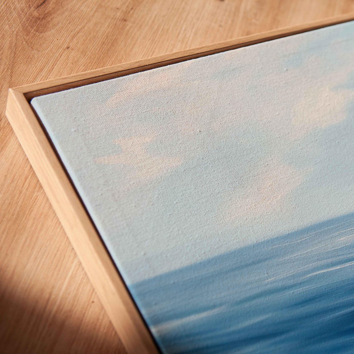 Lone White Sailboat On Deep Blue Ocean Horizon Minimalist Poster - Image 2