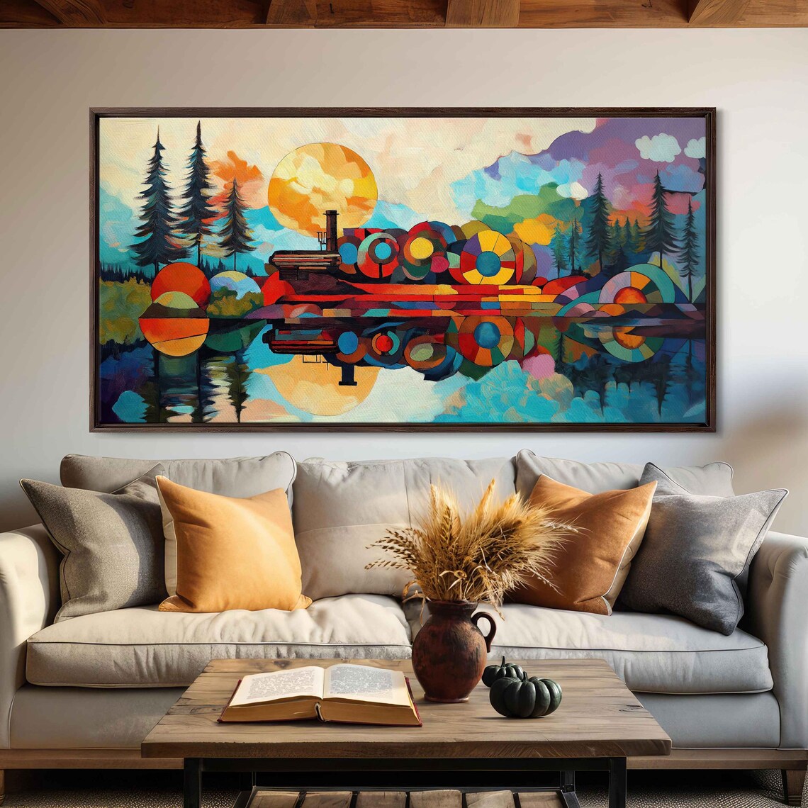 Abstract Engine Merging With Nature Wall Art Print - Image 3