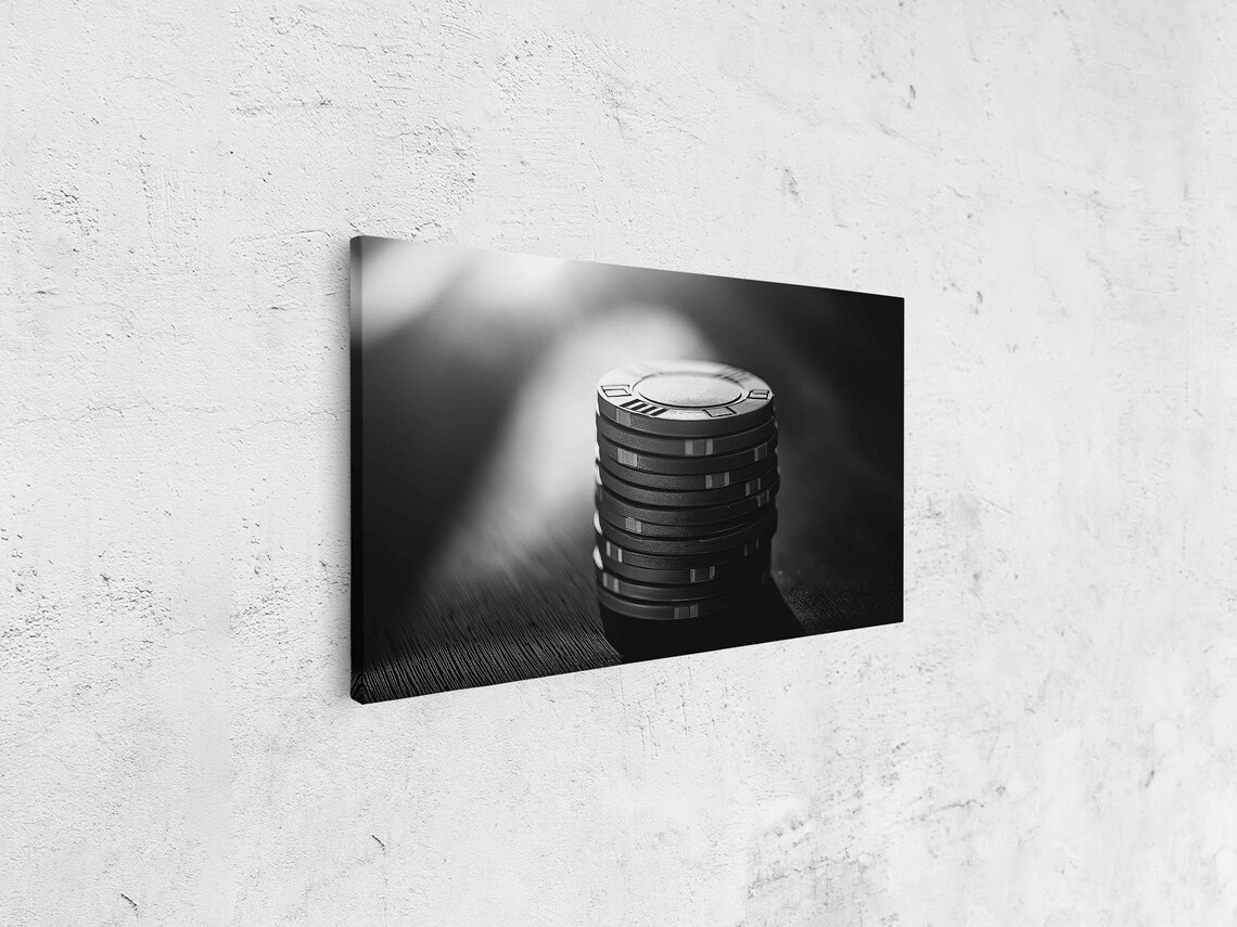Stack Of Poker Chips Wall Art Print Man Cave Decor Gift For Him Playing Cards Ready To Hang - Image 4
