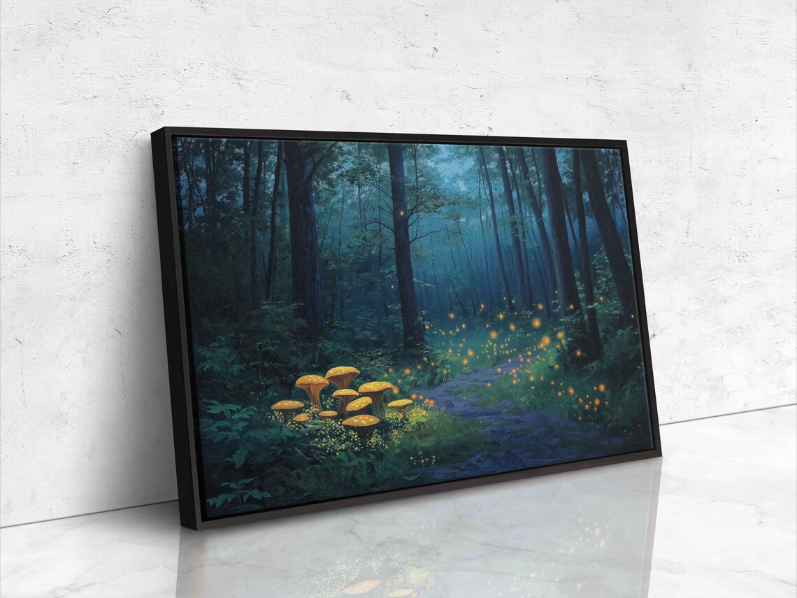 Ancient Enchanted Forest, Twilight Scene With Mushrooms - Image 4
