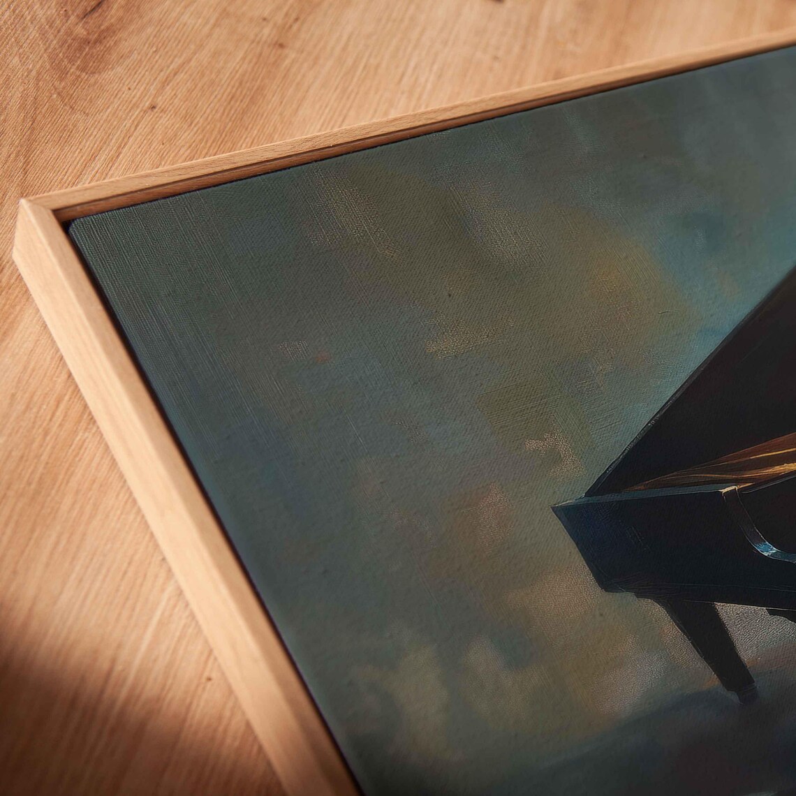 Grand Piano Sunlit Room Painting Sheet Music Scattered Classical Music Elegant Poster - Image 2