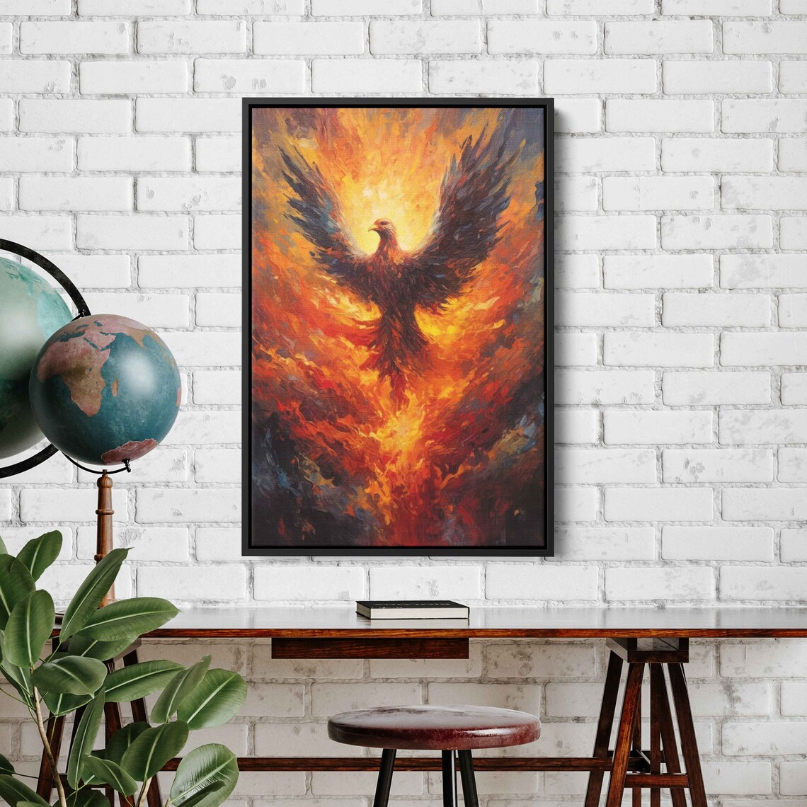 Phoenix Rising Acrylic Painting Wall Art Print