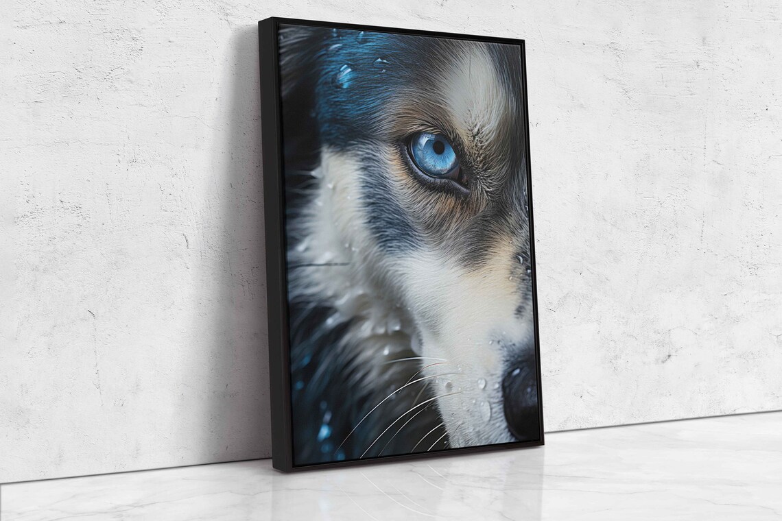 Husky Dog Close Up Blue Eye Detail Animal Portrait Photography Print - Image 4
