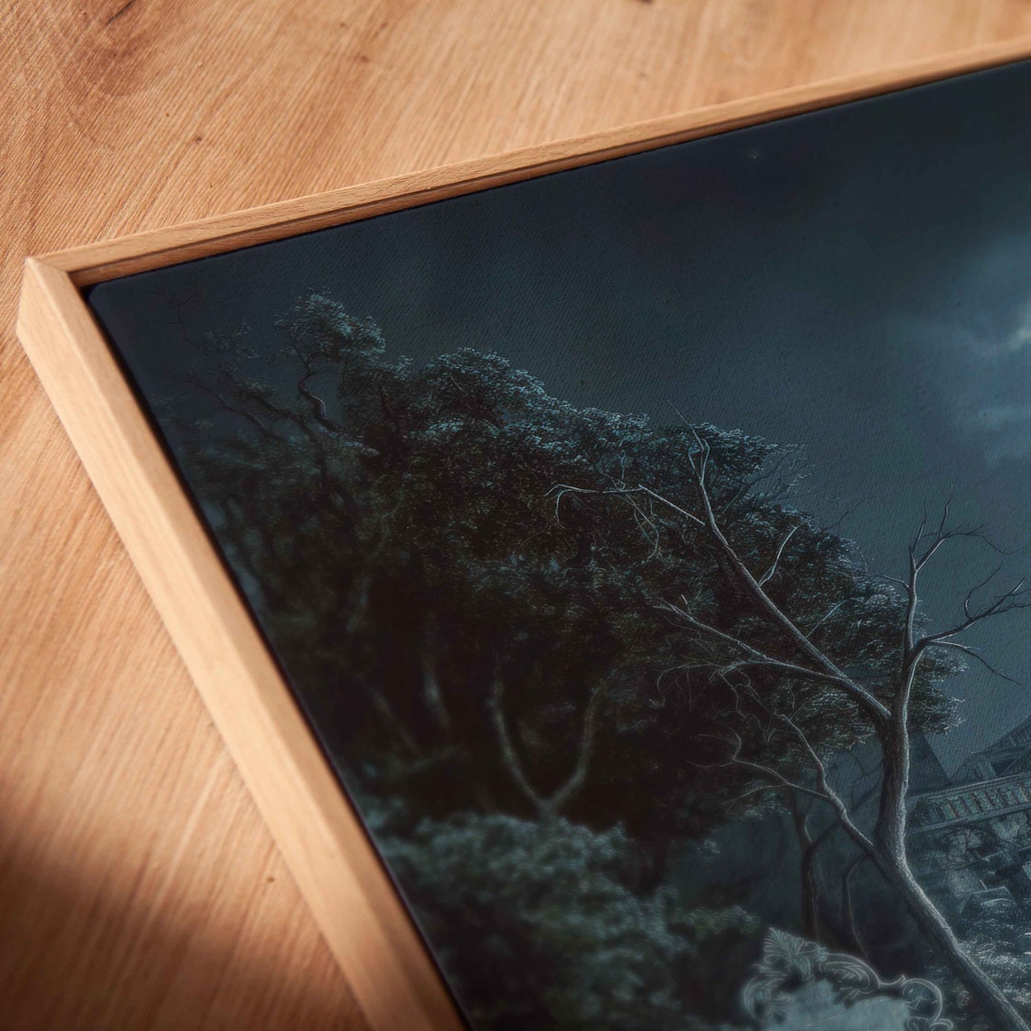 Ghostly Bride In Overgrown Cemetery Moonlit Night Spooky Poster - Image 2