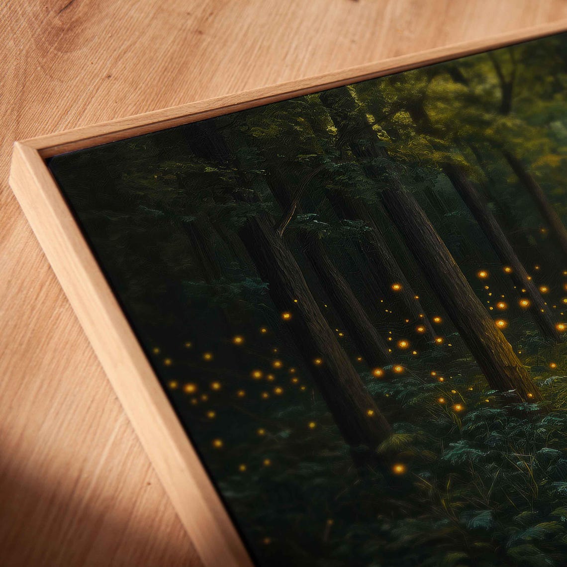 Golden Firefly Path Through A Sunlit Forest Panoramic Nature Poster - Image 2