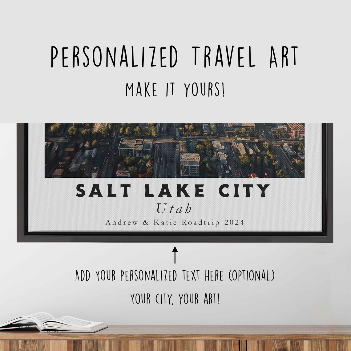 Salt Lake City Utah Acrylic Painting Travel Art Framed Wall Art Framed Fine Art Poster Paper Print Travel Home Decor - Image 4