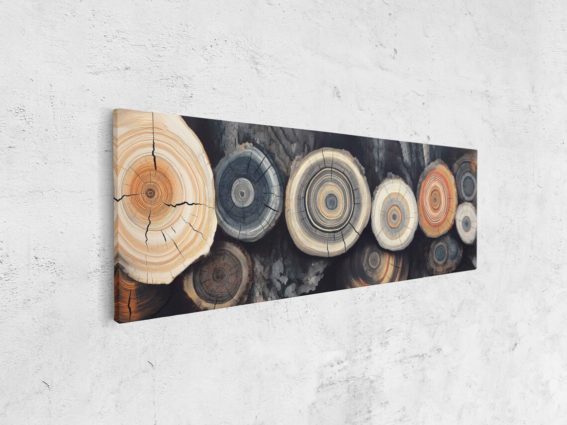 Tree Rings, Colorful and Black White Juxtaposition - Image 4