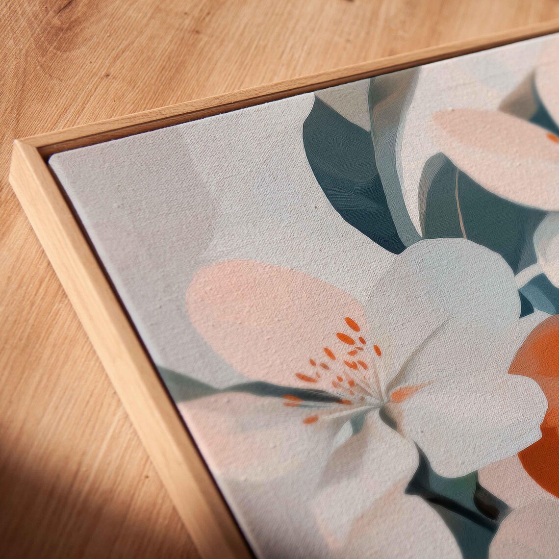 Orange Peaches With White Blossoms Botanical Painting Art Poster - Image 2