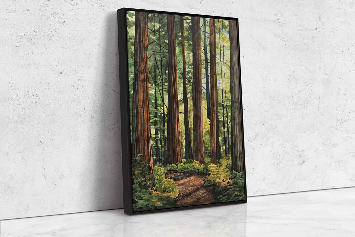 Lush Forest Path Wall Art Print Gift For Nature Lover Wooded Walkway Serene Outdoors Ready To Hang - Image 4