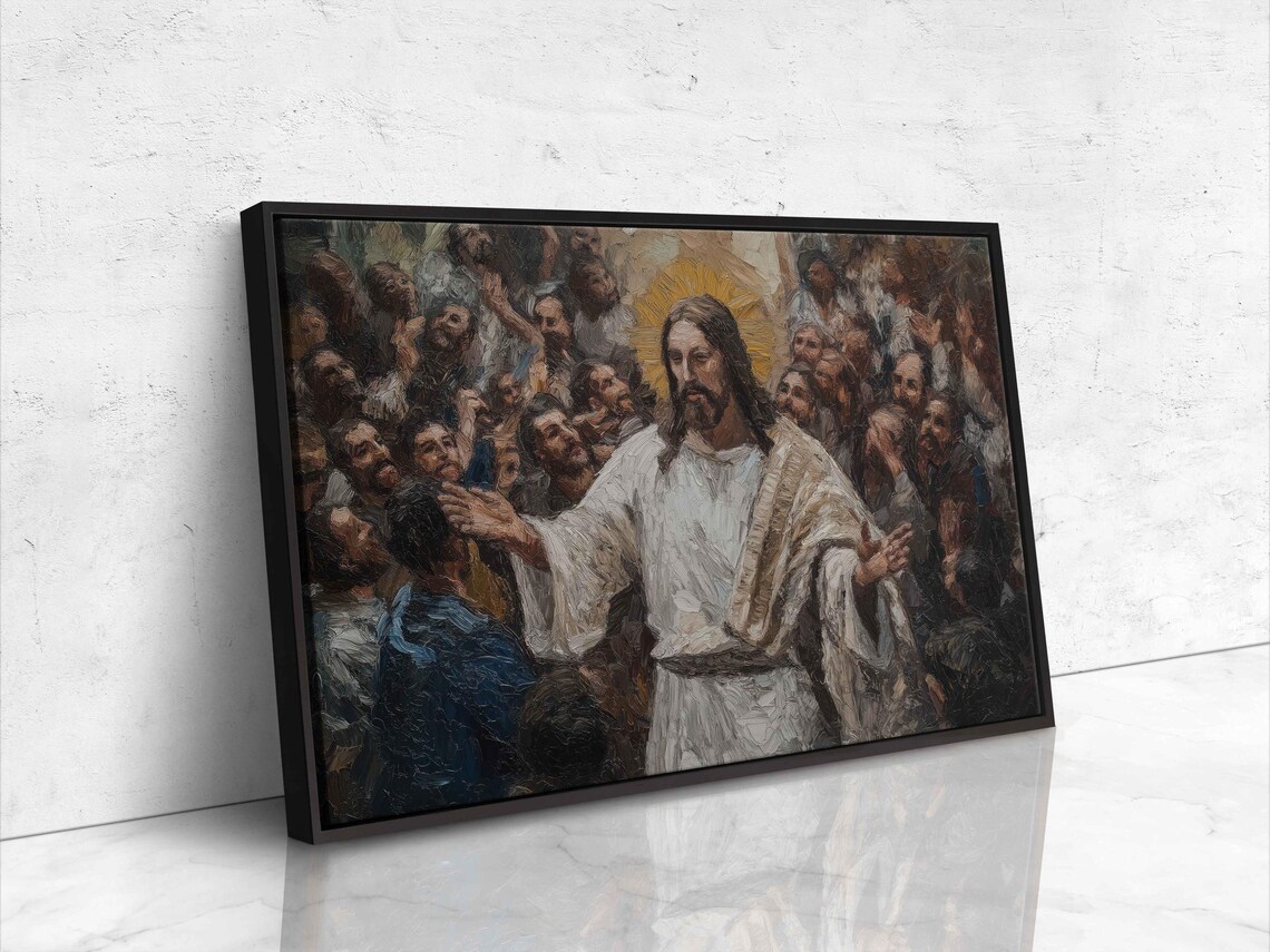 Jesus Christ Addressing A Multitude, Wall Art Print - Image 4