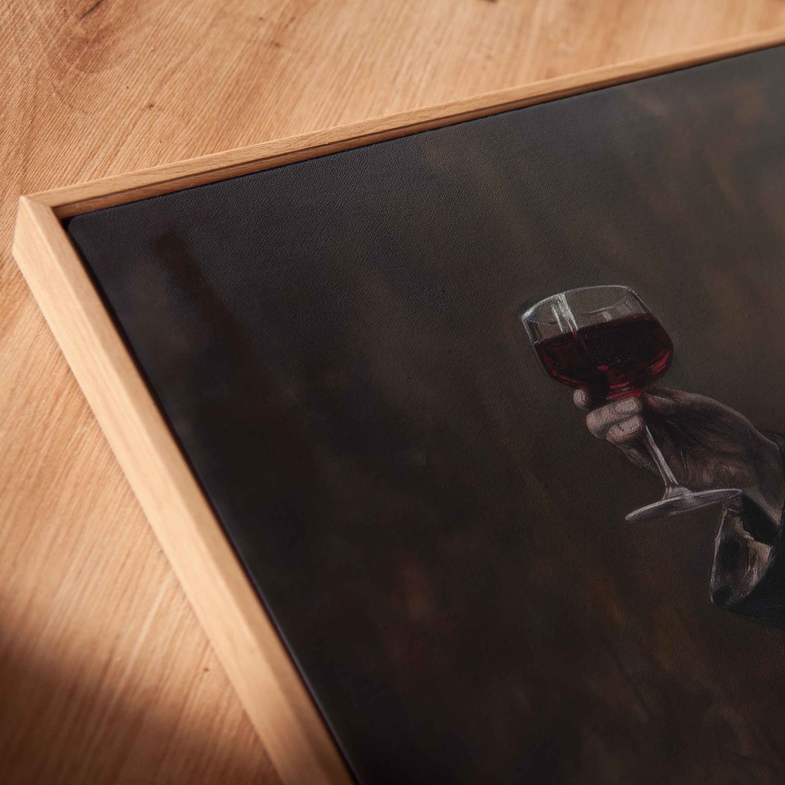 Vampire Sipping Red Wine Dark Gothic Portrait Spooky Halloween Print - Image 2