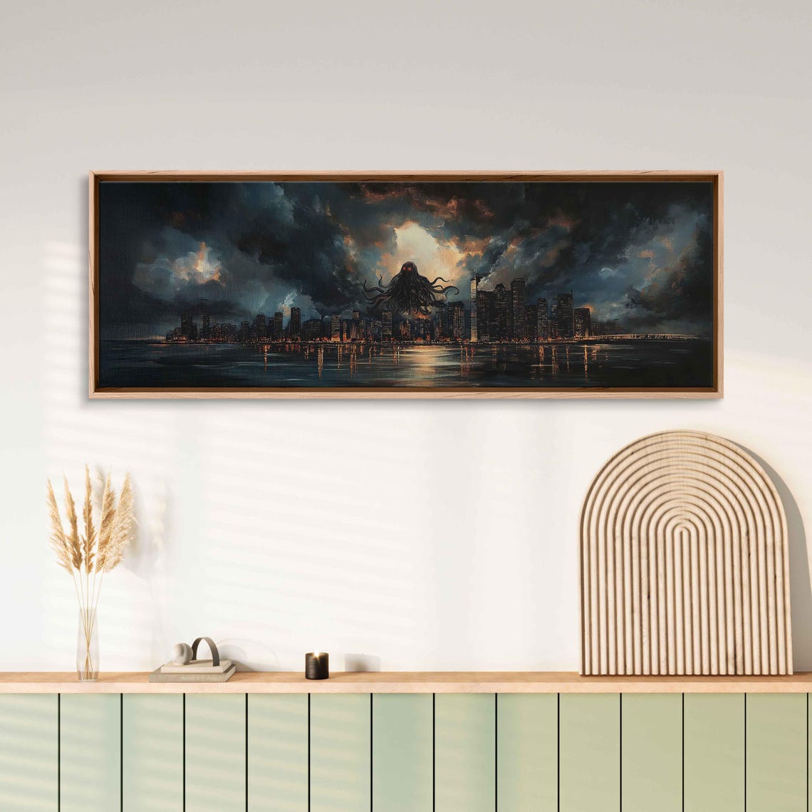 Cthulhu Over City Skyline Art Print - Image 3