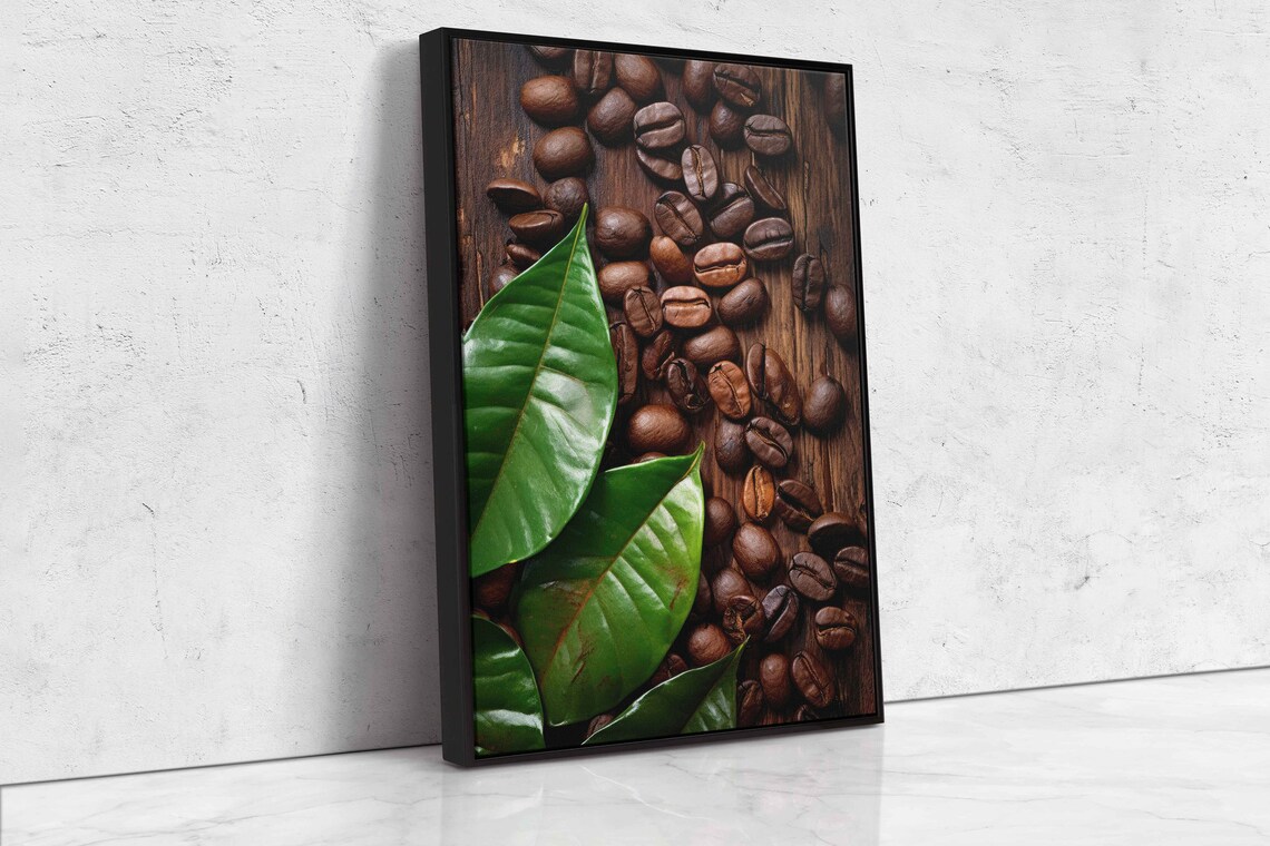 Coffee Beans on Wooden Board, Kitchen Art Print - Image 4