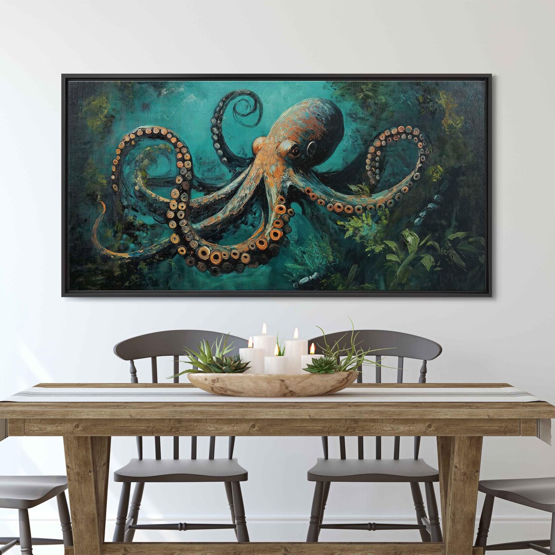 Elegant Octopus Entwined With Underwater Plants