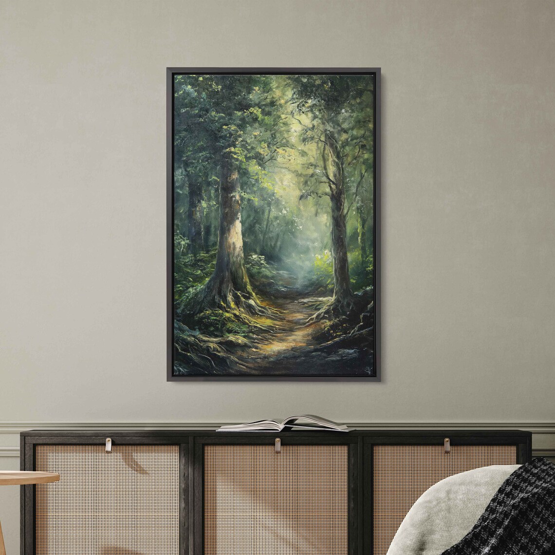 Lush Forest Path Wall Art Print Gift For Nature Lover Wooded Walkway Serene Outdoors Ready To Hang - Image 3