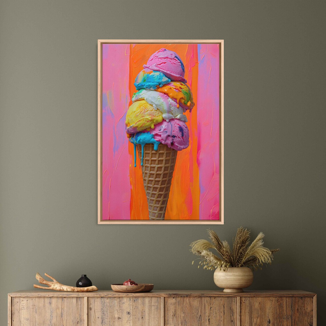 Pop Art Ice Cream Cone, Kitchen Wall Art Print - Image 3