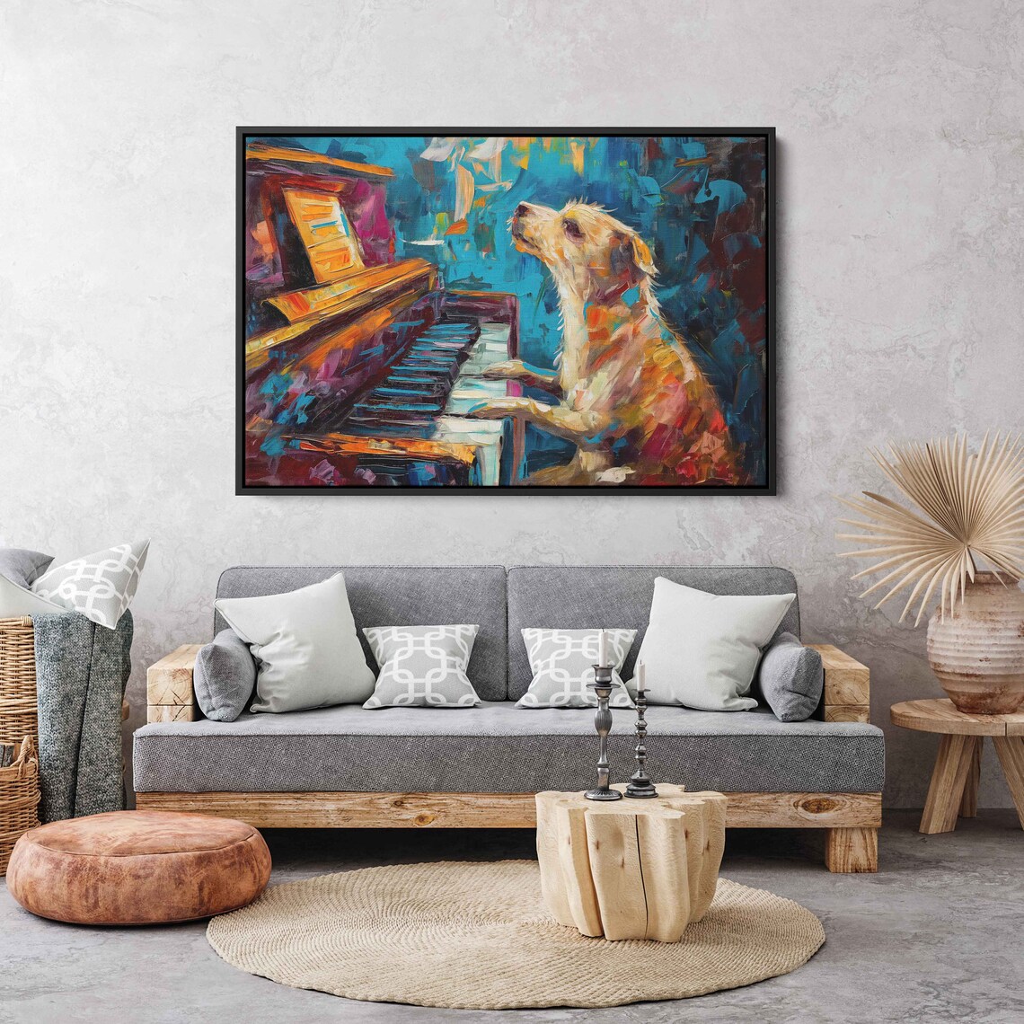 Whimsical Dog Playing Piano Art Print, Studio Decor - Image 2
