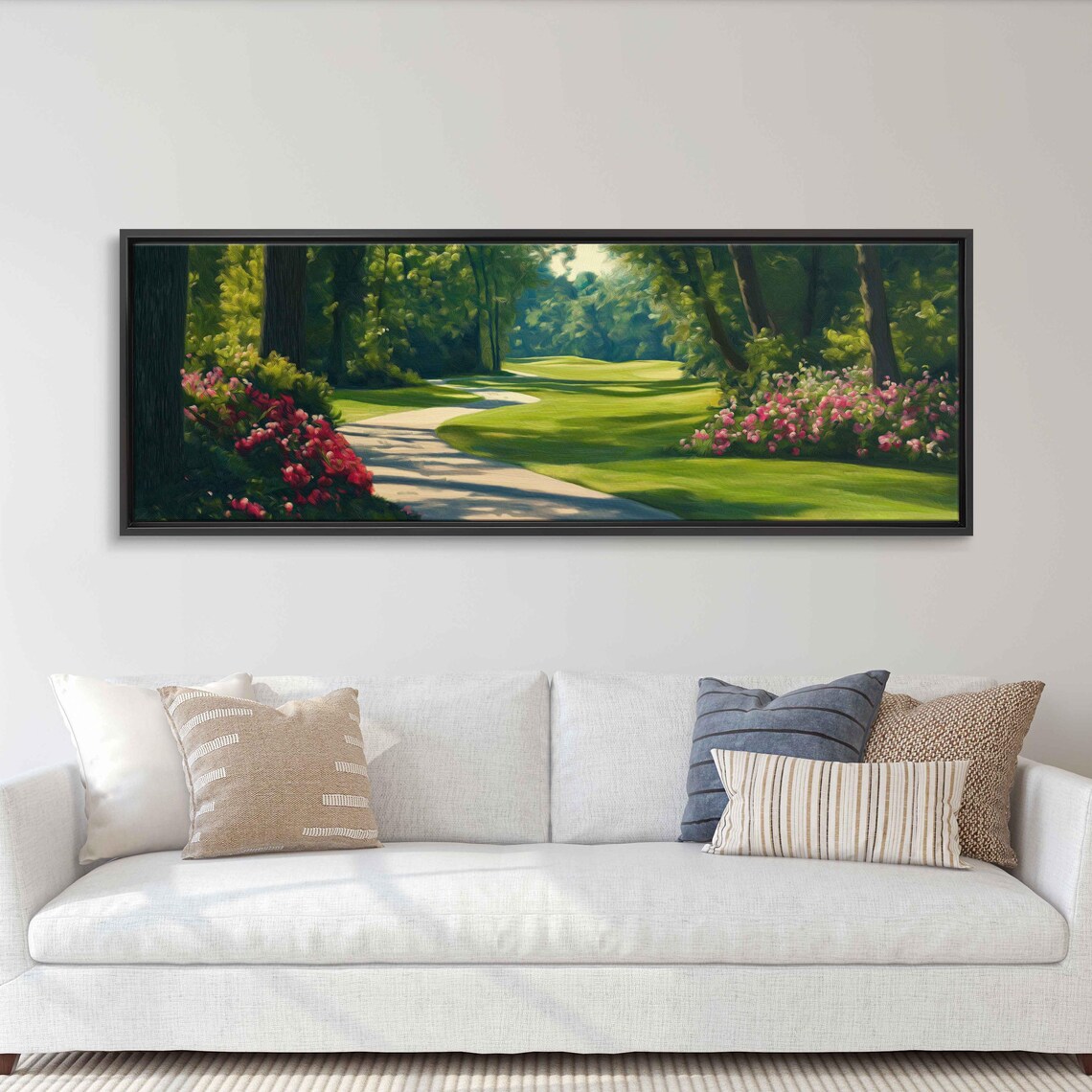 Winding Cart Path On Golf Course, Romantic Landscape