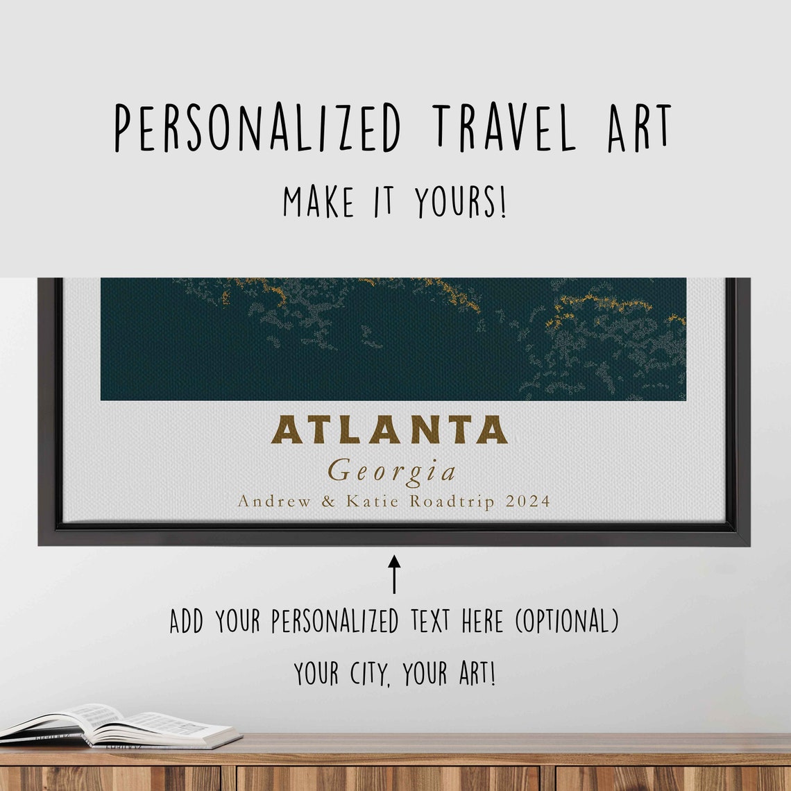 Atlanta Georgia Skyline Sunset Trees Retro City Travel Poster - Image 4