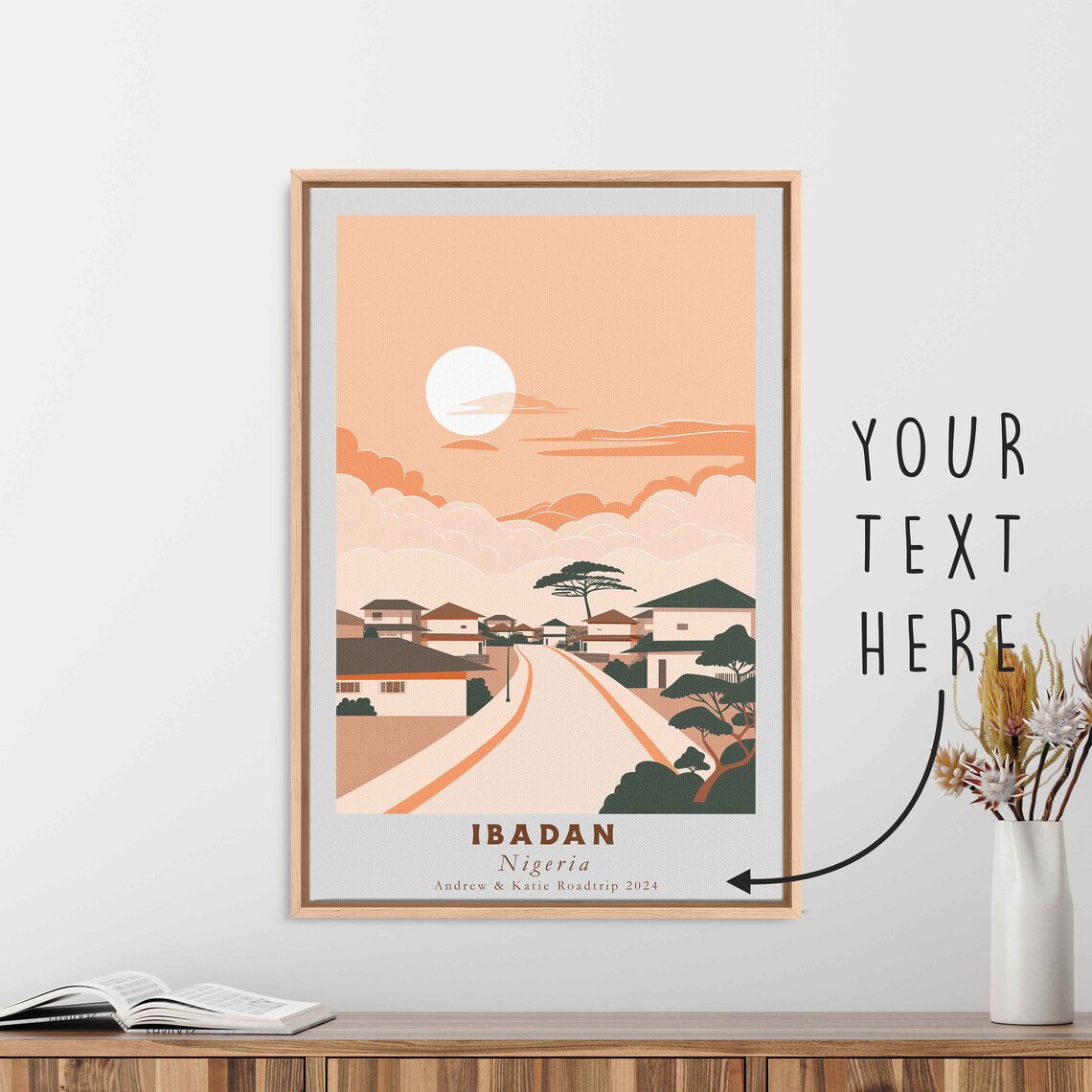 Ibadan Nigeria Residential Road Sunset Acacia Tree Travel Poster - Image 3