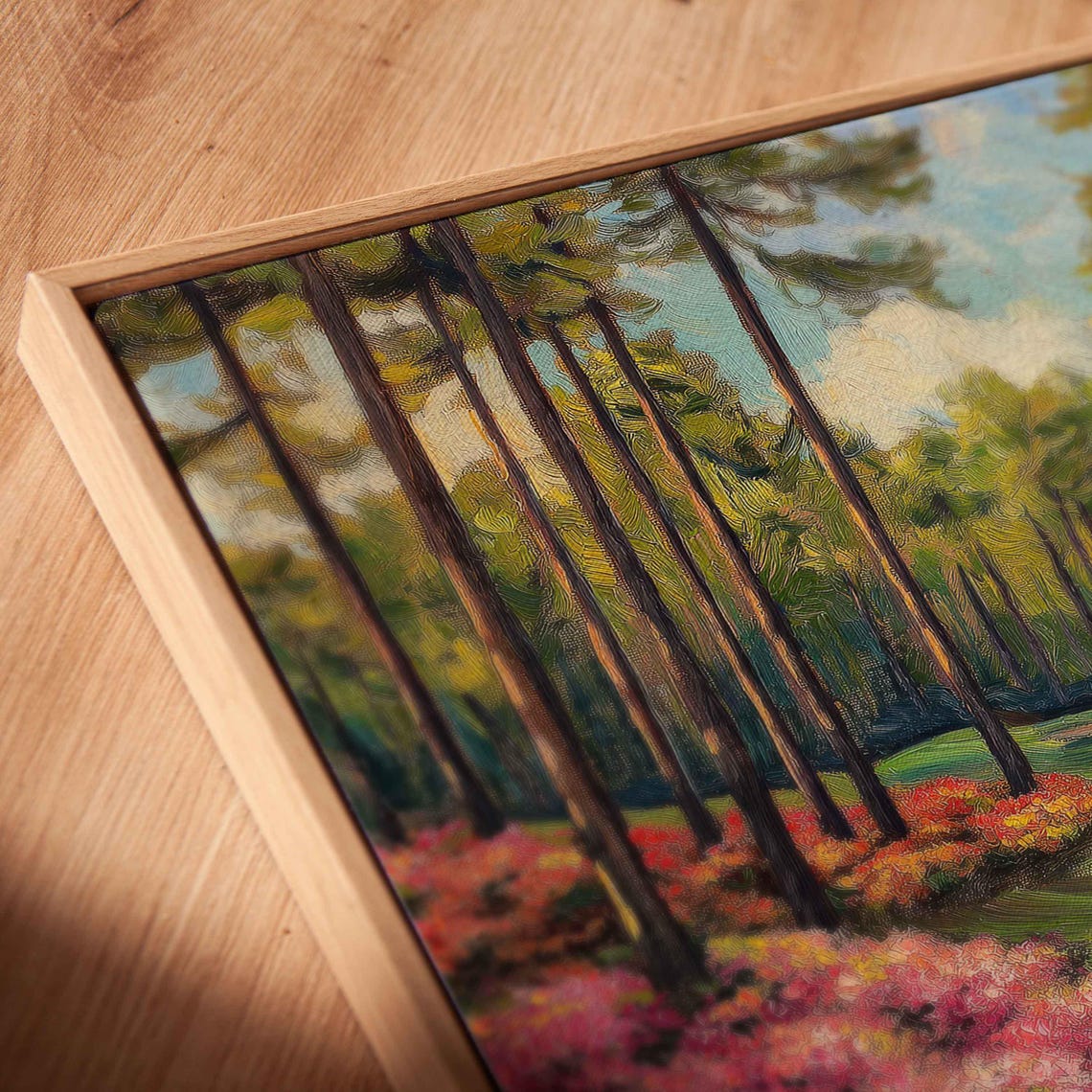 Golf Path Through Pine Forest With Pink Azalea Bushes Art Poster - Image 2
