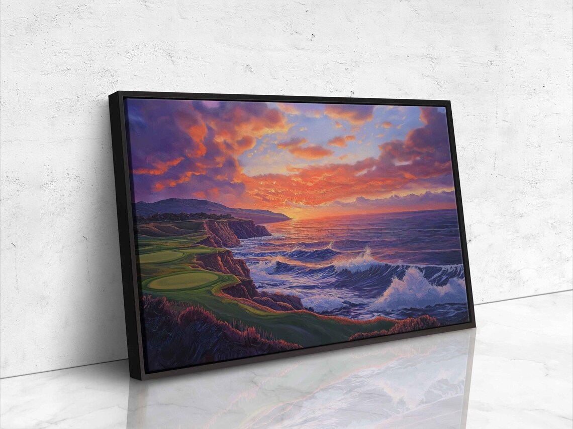 Pebble Beach Golf Links At Sunset, Coastal Landscape - Image 4