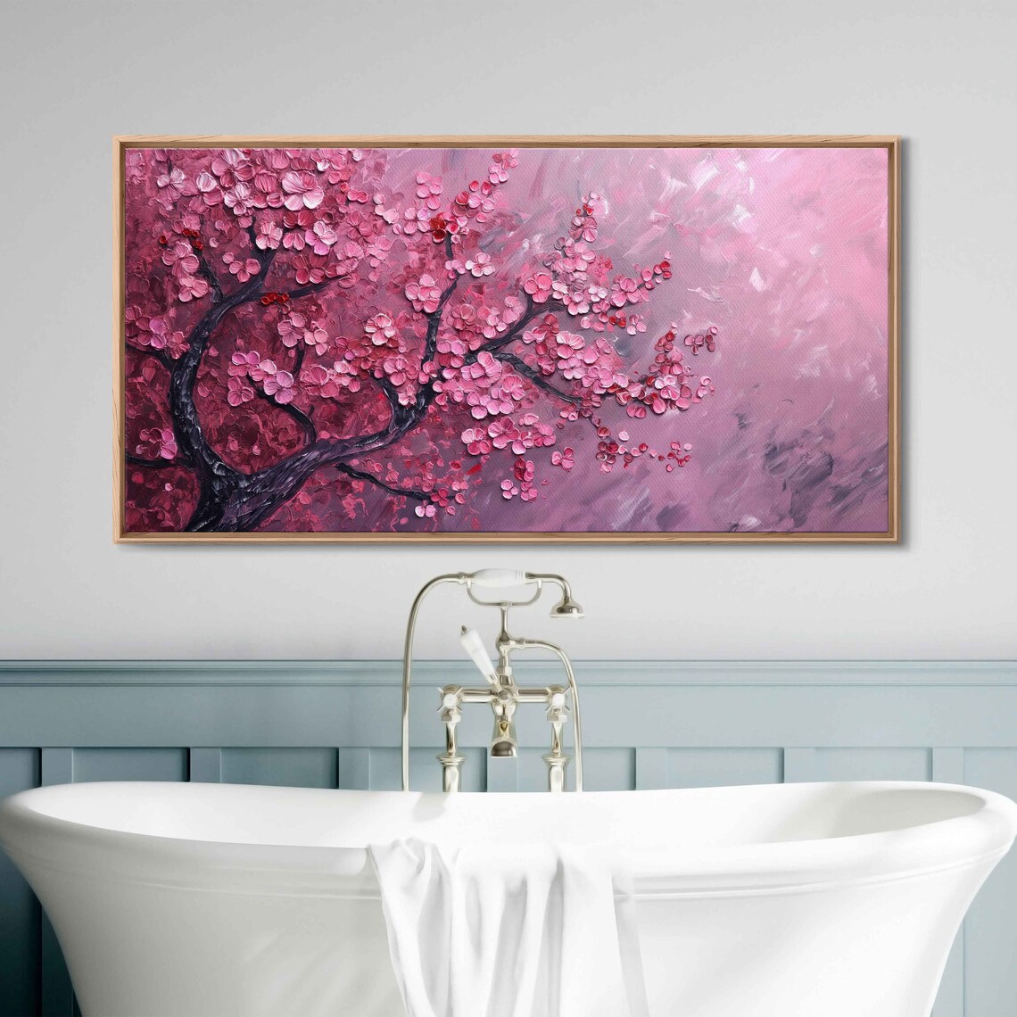 Vibrant Cherry Blossom Tree Art Print, Vivid Color - Image 3