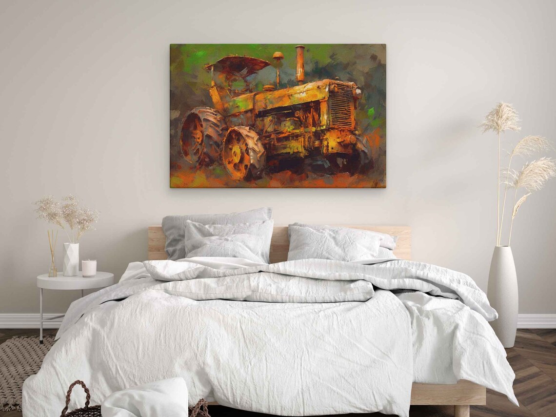 Abstract Textured Tractor Painting, Wall Art Print - Image 3