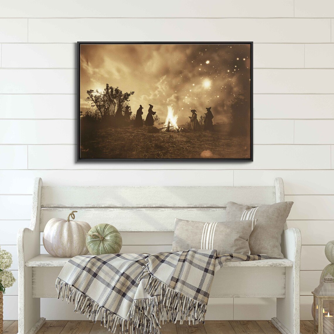 Vintage Witches Gathering Bonfire Night Ritual Spooky Coven Poster - Image 3