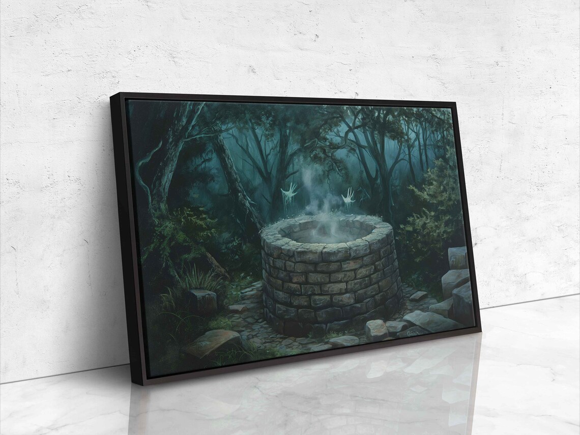 Eerie Spirit Well Haunted Forest Misty Dark Spooky Halloween Print - Image 4
