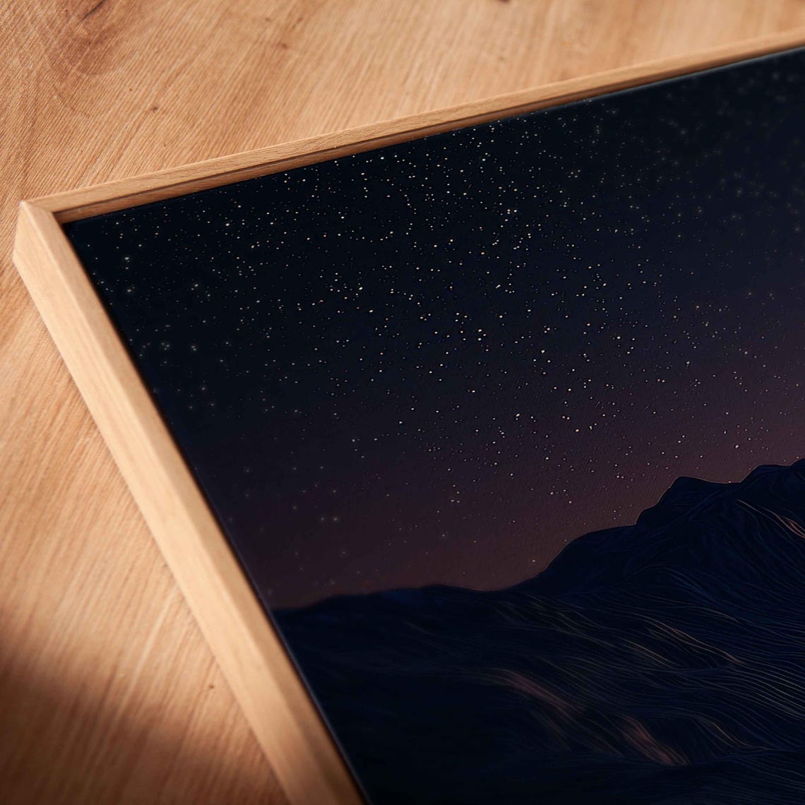 Starry Night Sky Over Rugged Mountain Terrain Wall Art Print Nature Photo Dramatic Sky Ready To Hang - Image 2