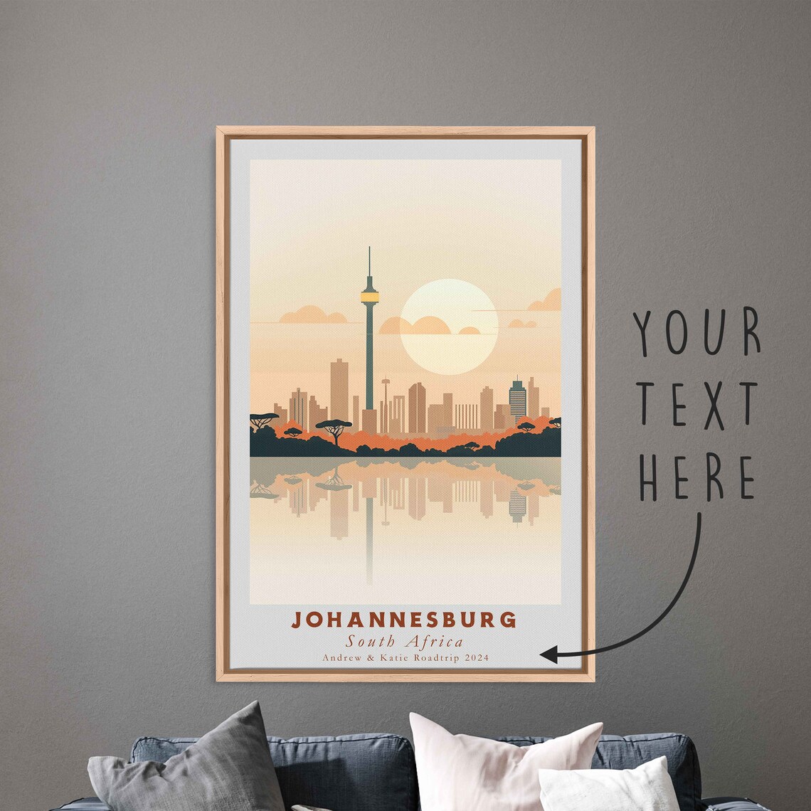 Johannesburg South Africa Hillbrow Tower Sunrise Skyline Poster - Image 3