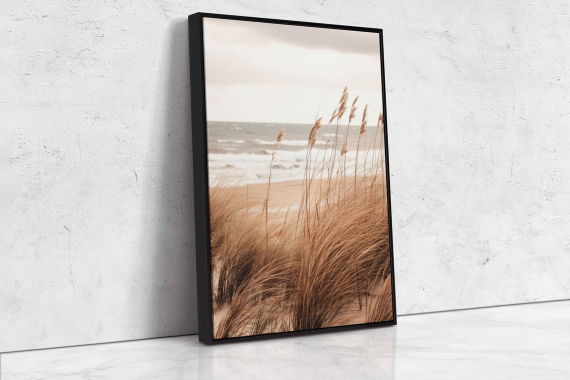 Sea Oats Blowing Wind Beach Dunes Neutral Coastal Minimalist Poster - Image 4