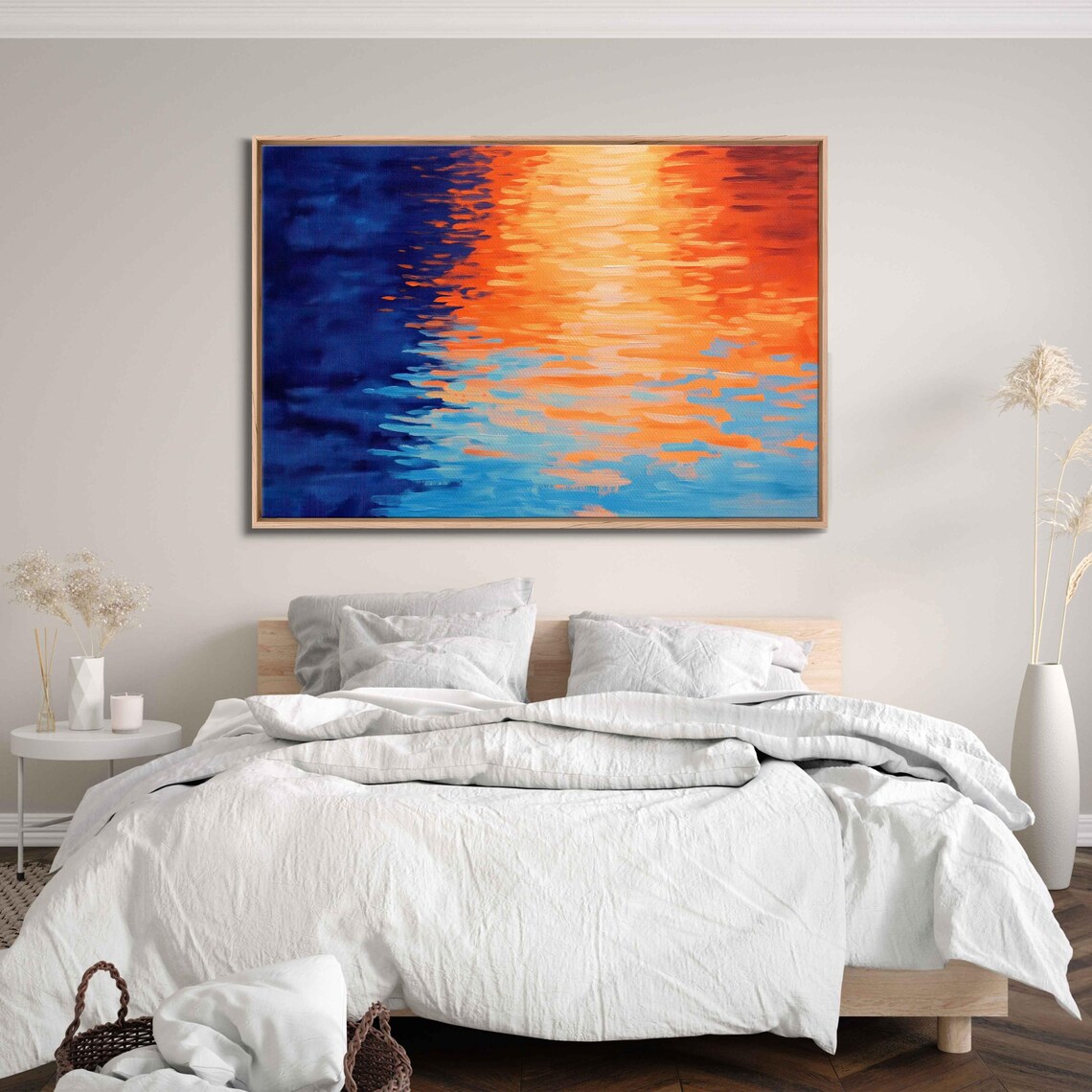 Serene Ocean Sunset Art Print, Coastal Waters