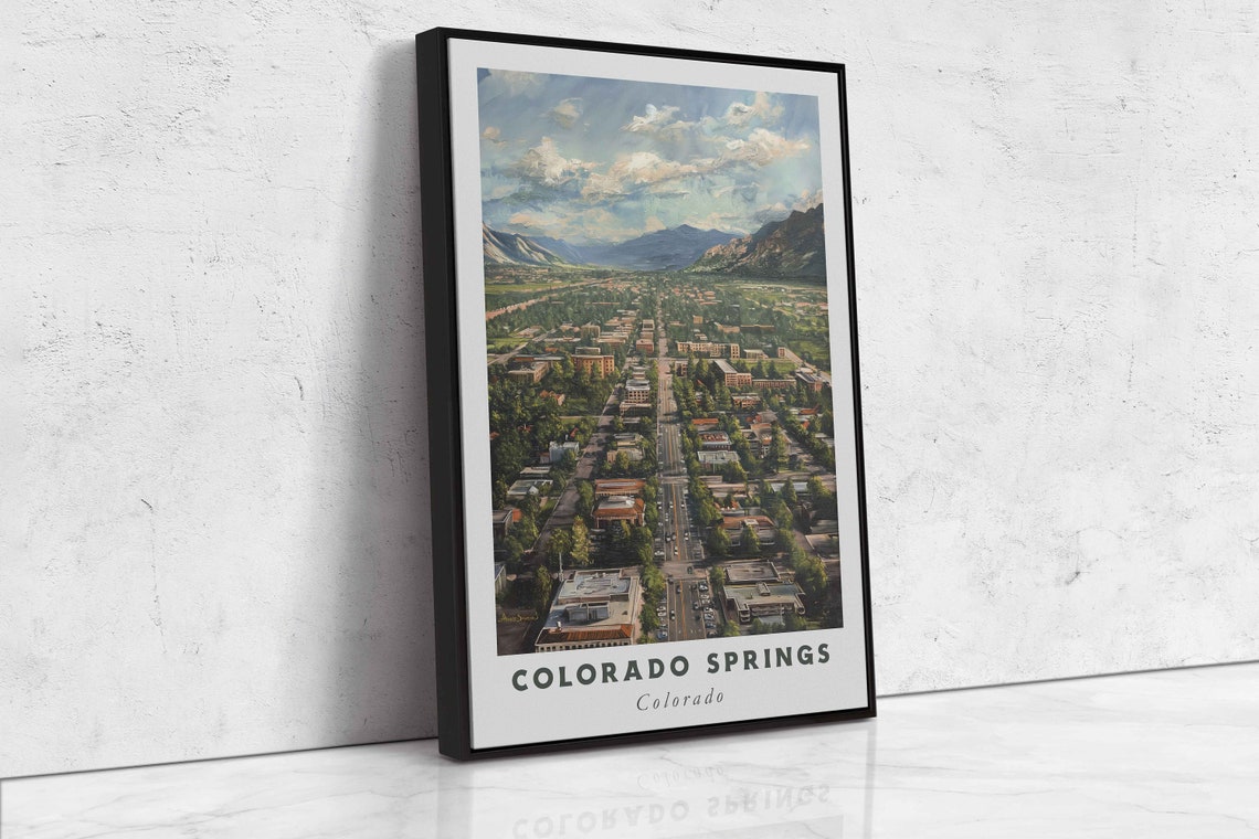 Colorado Springs Colorado Downtown Mountain View Travel Poster - Image 2