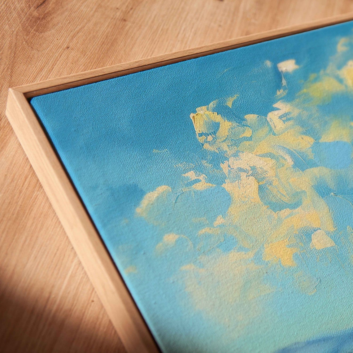 Tuscan Sunflower Field Hill Farmhouse Cypress Trees Blue Sky Art - Image 2