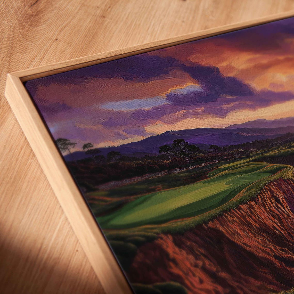 Pebble Beach Golf Course Cliffs Sunset Ocean Waves Vibrant Poster - Image 2