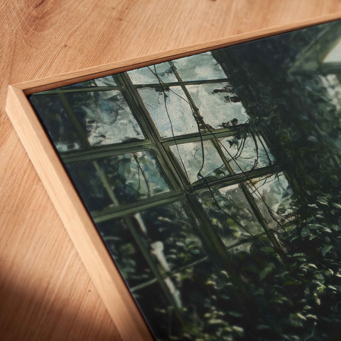 Ghostly Figures In Overgrown Greenhouse Foggy Night Halloween Art - Image 2