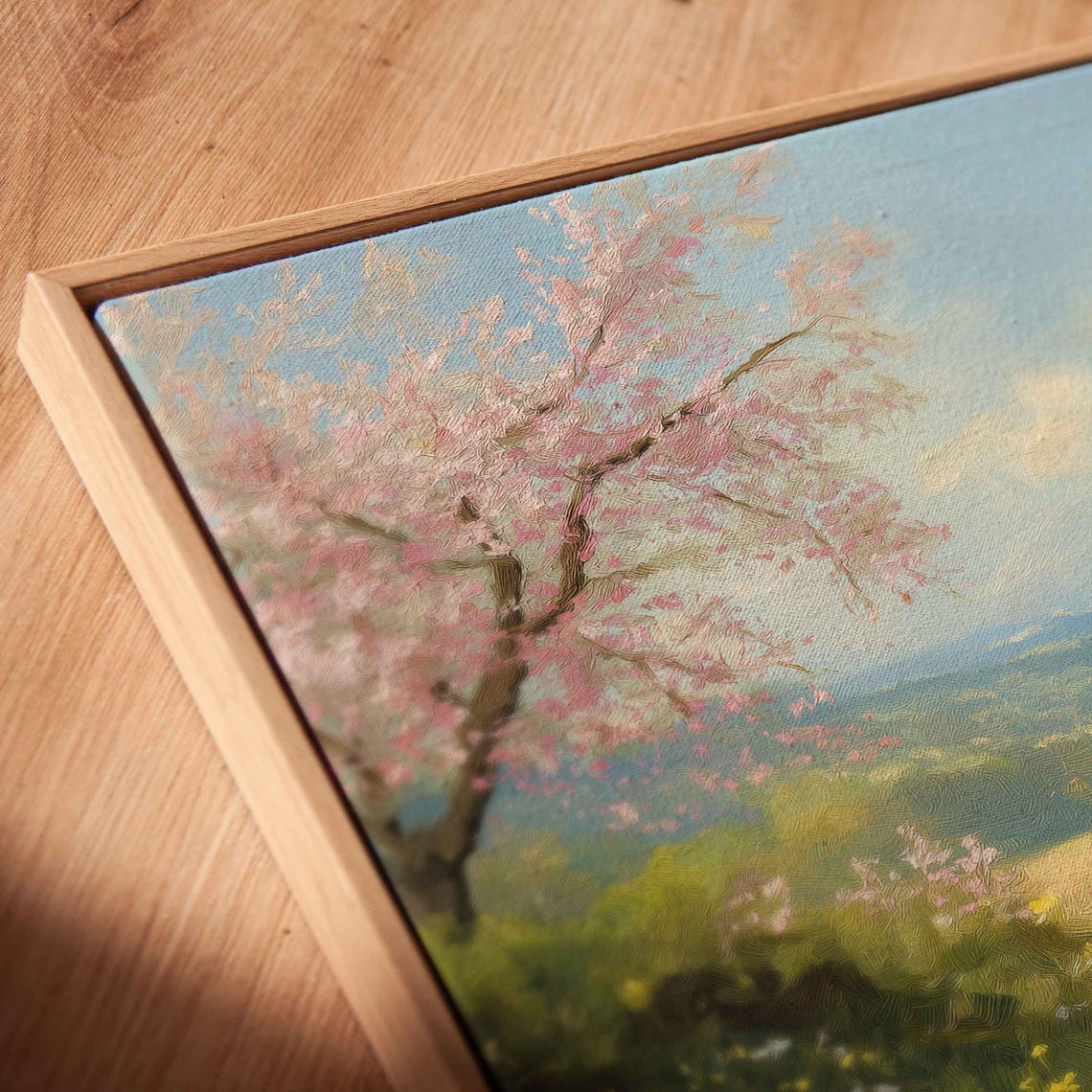 Stone Cottage In Spring Blossoms Panoramic Countryside Poster - Image 2