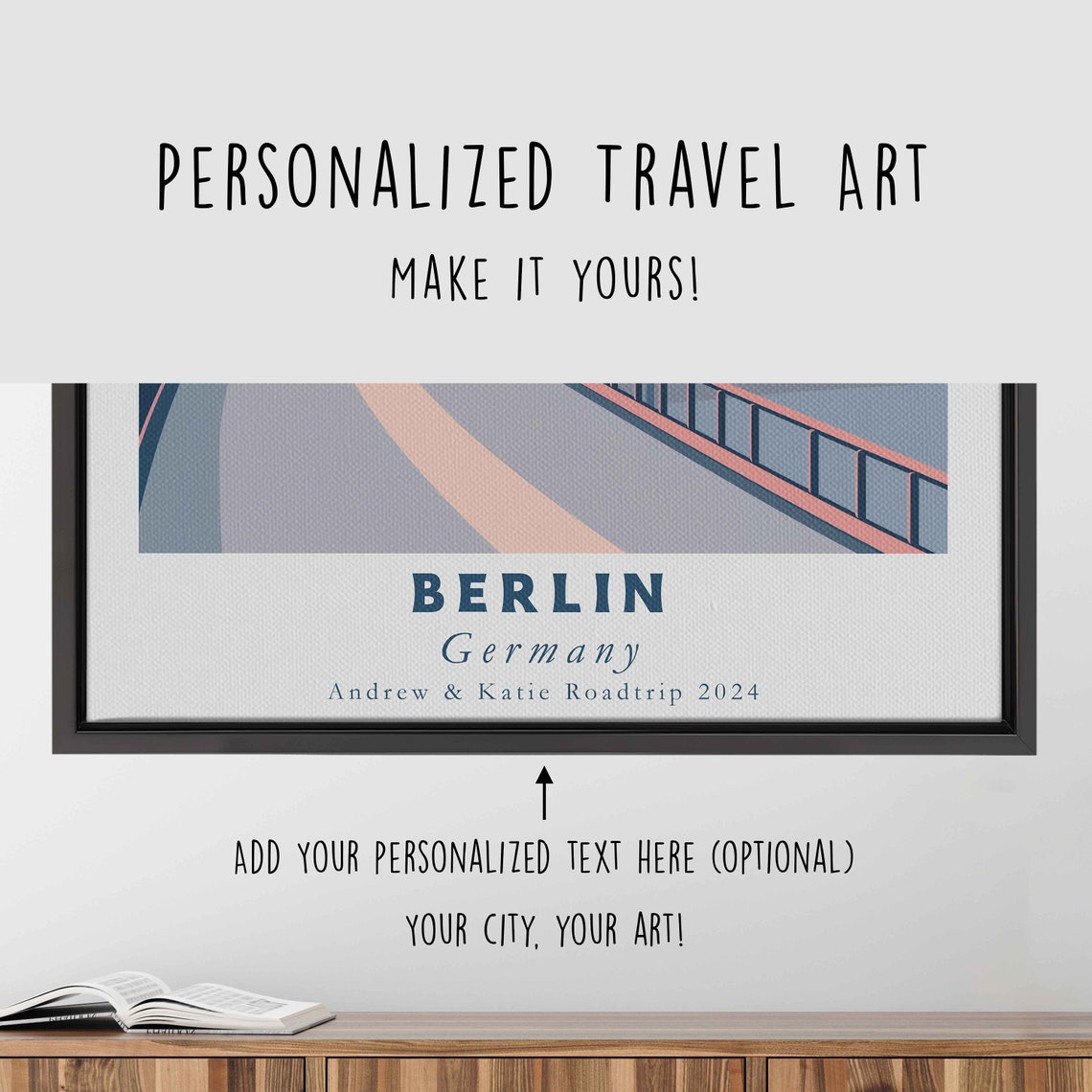 Berlin Germany TV Tower Oberbaum Bridge Sunset Skyline Travel Poster - Image 4