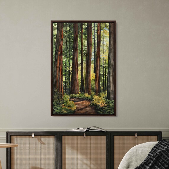 Lush Forest Path Wall Art Print Gift For Nature Lover Wooded Walkway Serene Outdoors Ready To Hang